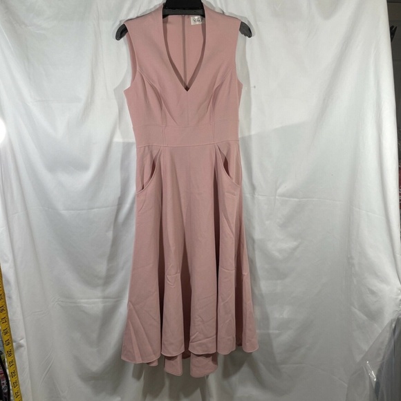NEW Eliza‎ J Navy [ 6 ] High Low Fit & Flare Midi Dress in Blush - Picture 7 of 12